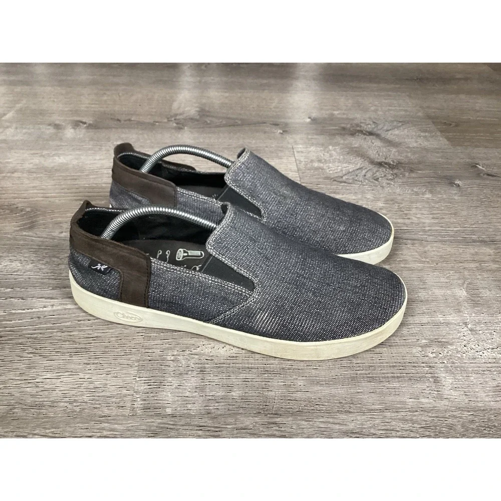 Chaco Davis Mens Size 10.5 Black Canvas Slip On Shoes Casual J106355